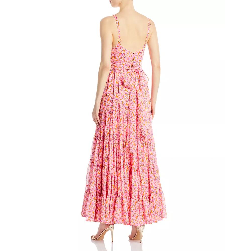 Sabina Musayev Malindi Maxi Dress Women Size Medium Orange Pink Print - Picture 2 of 9